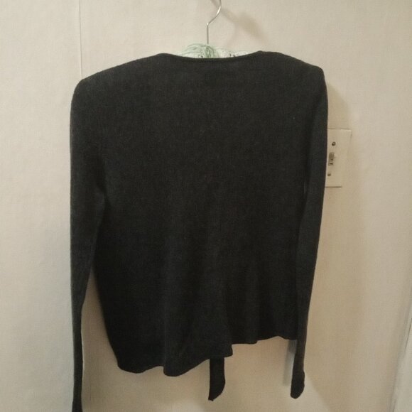 Philosophy Dane Lewis Dark Gray cashmere Open Front Wrap Cardigan Sz S - Picture 6 of 6